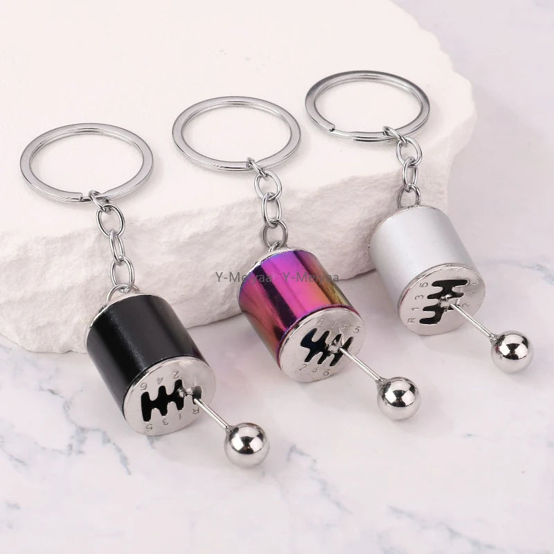 Metal Keyring Creative Car Shifter Keychain Antistress Fidget Toys for Anxiety ADHD Autism Sensory Stress Relief Toy