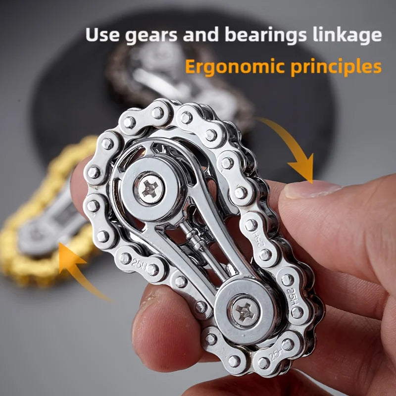 1/3Pcs Sprockets Flywheel Fingertip Gyro Fidget Spinner Adult Kids Antistress Anxiety Metal Bike Chains EDC Spinner Fidget Toys